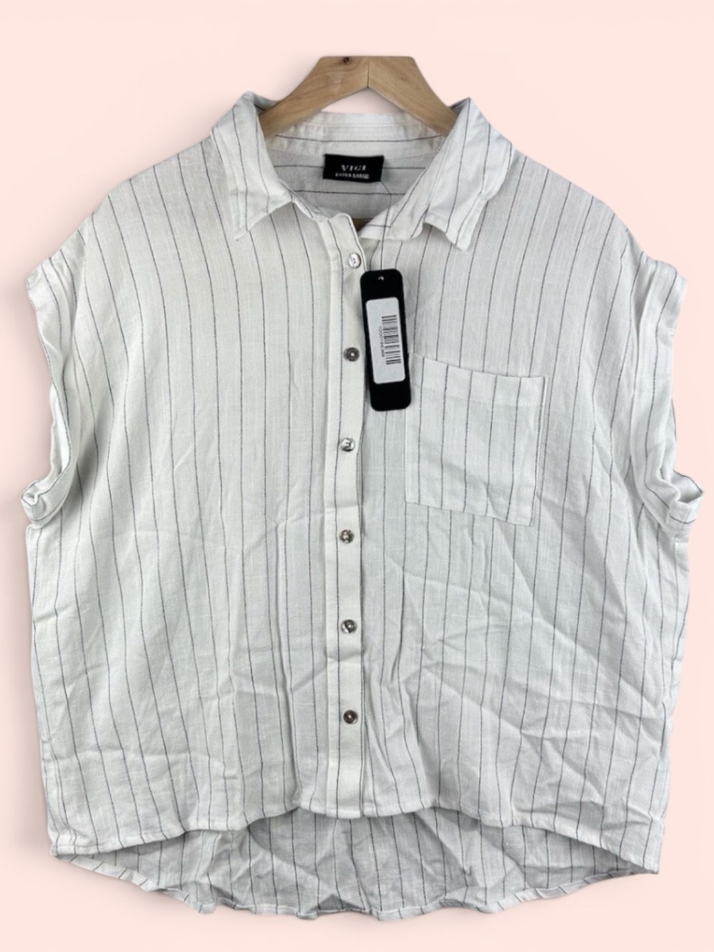 VICI Women's Striped Top White Black  Sleeveless Size XL- NWT